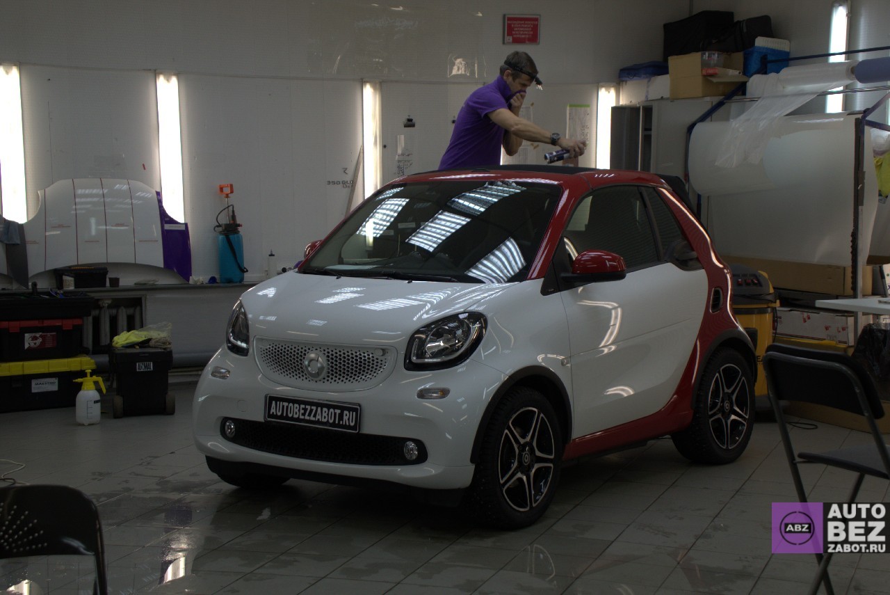 Полировка автомобиля Smart Fortwo Coupe Красно-белый 02.12.16