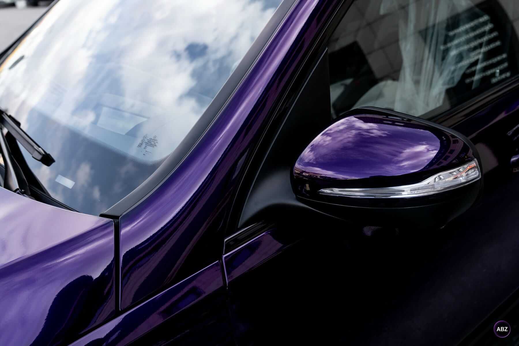 Оклейка авто цветной полиуретановой пленкой: Mercedes-Benz GLS в Super Purple 15 Фото Оклейка авто цветной полиуретановой пленкой: Mercedes-Benz GLS в Super Purple